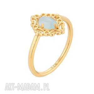 złoty pierścionek z agatem r 10