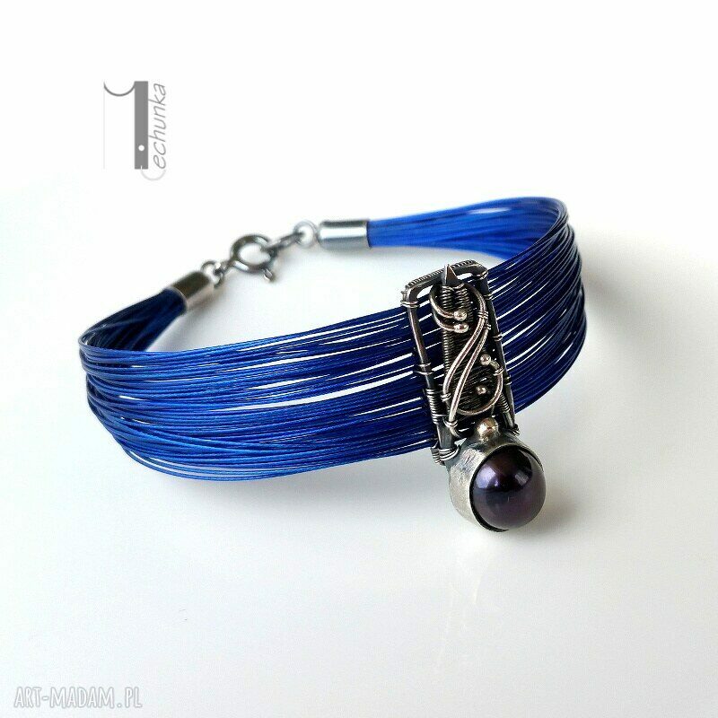 bransoletki: Arachne Odonata bransoleta z perłą ręcznie robione