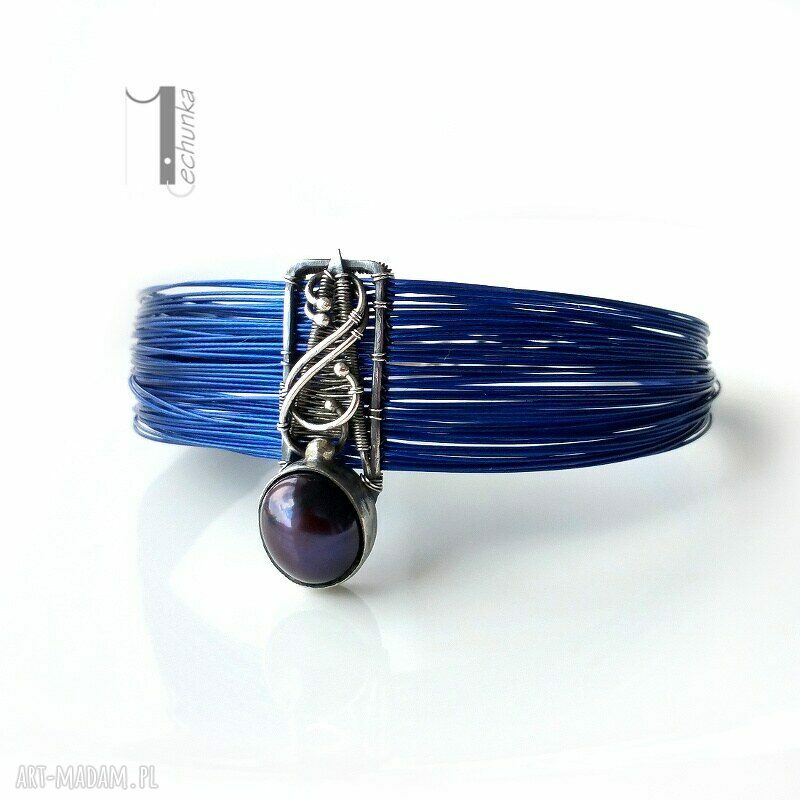 bransoletki: Arachne Odonata bransoleta z perłą ręcznie robione