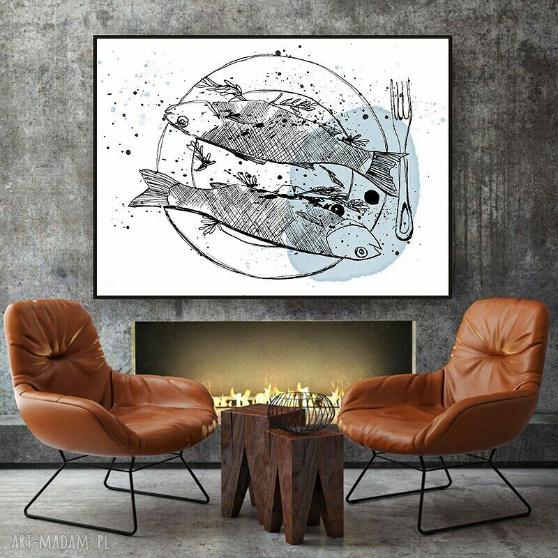 Ryby w kuchni - autorski art print A4 na papierze fotograficznym
