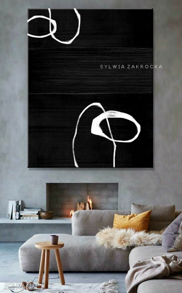 Artystyczna czerń - czarny obraz abstrakcyjny strukturalny 100x150 cm