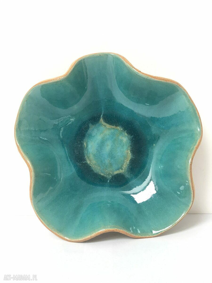 Artystyczna koronkowa misa ceramiczna na owoce