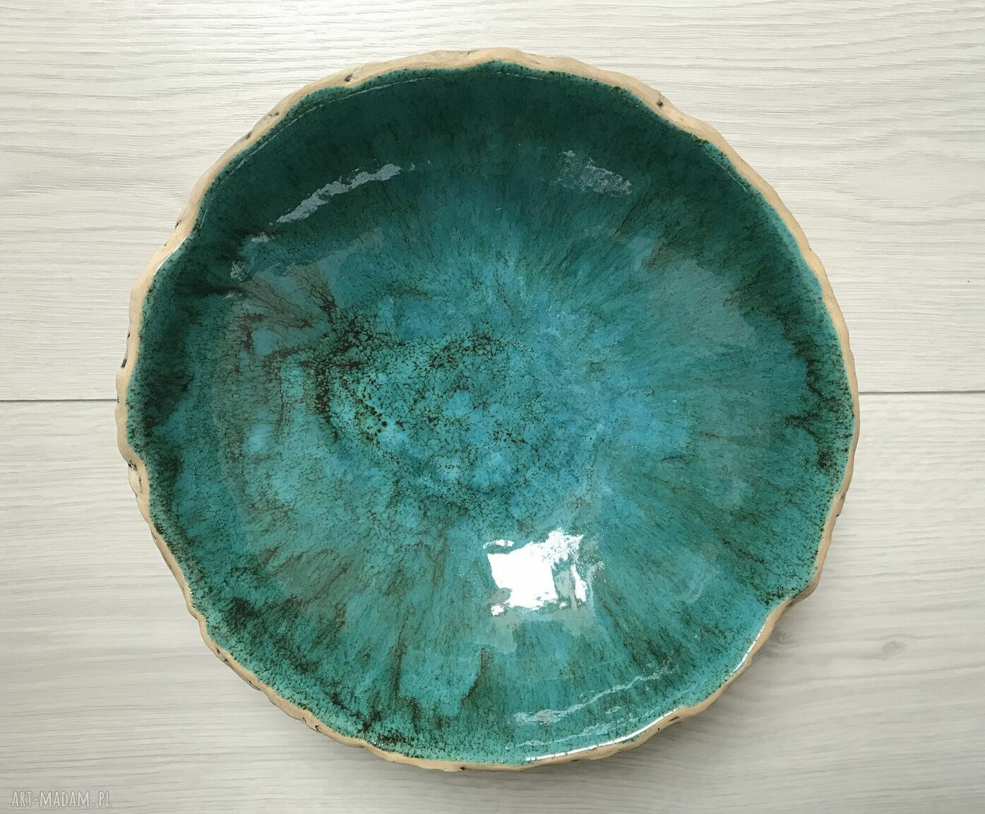 Artystyczna misa ceramiczna z gliny handmade - prezent parapetówka