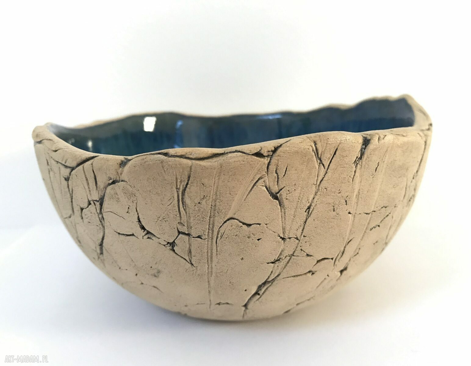 Artystyczna miska ceramiczna „Jak skała” - granatowa dekoracja stołu