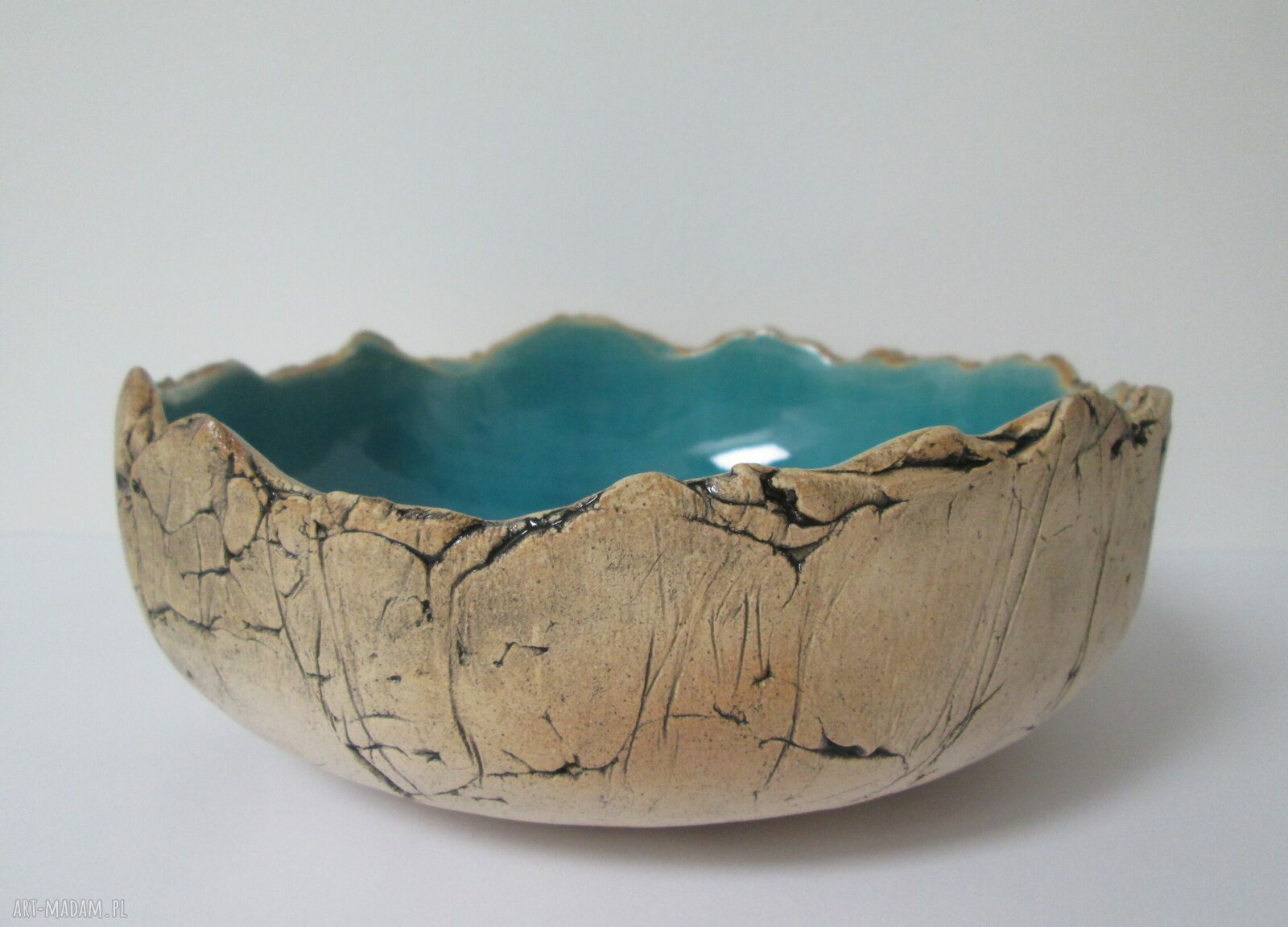 Artystyczna miska ceramiczna jak skała na przekąski (rękodzieło)