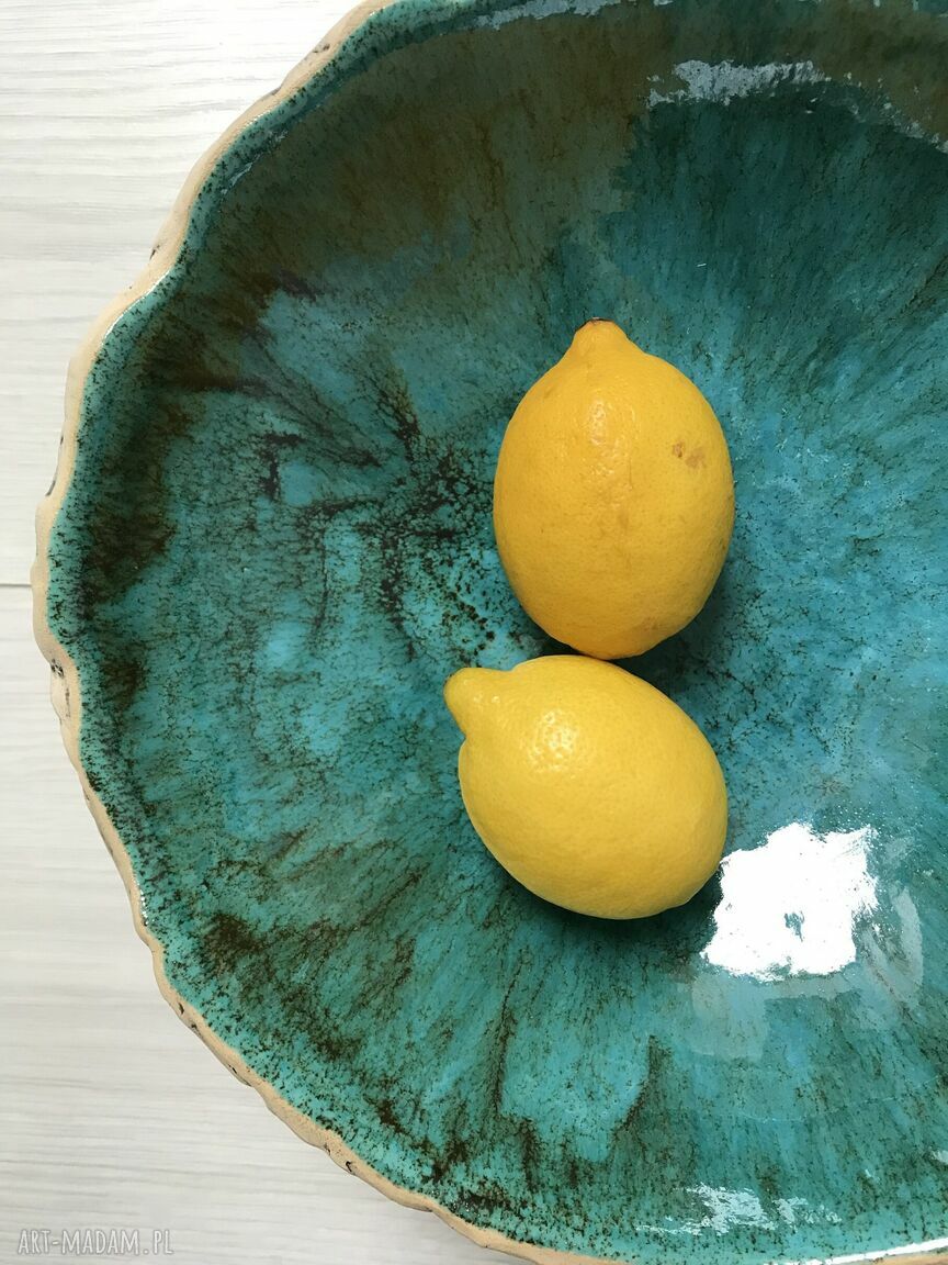 Artystyczna misa ceramiczna z gliny handmade - prezent parapetówka