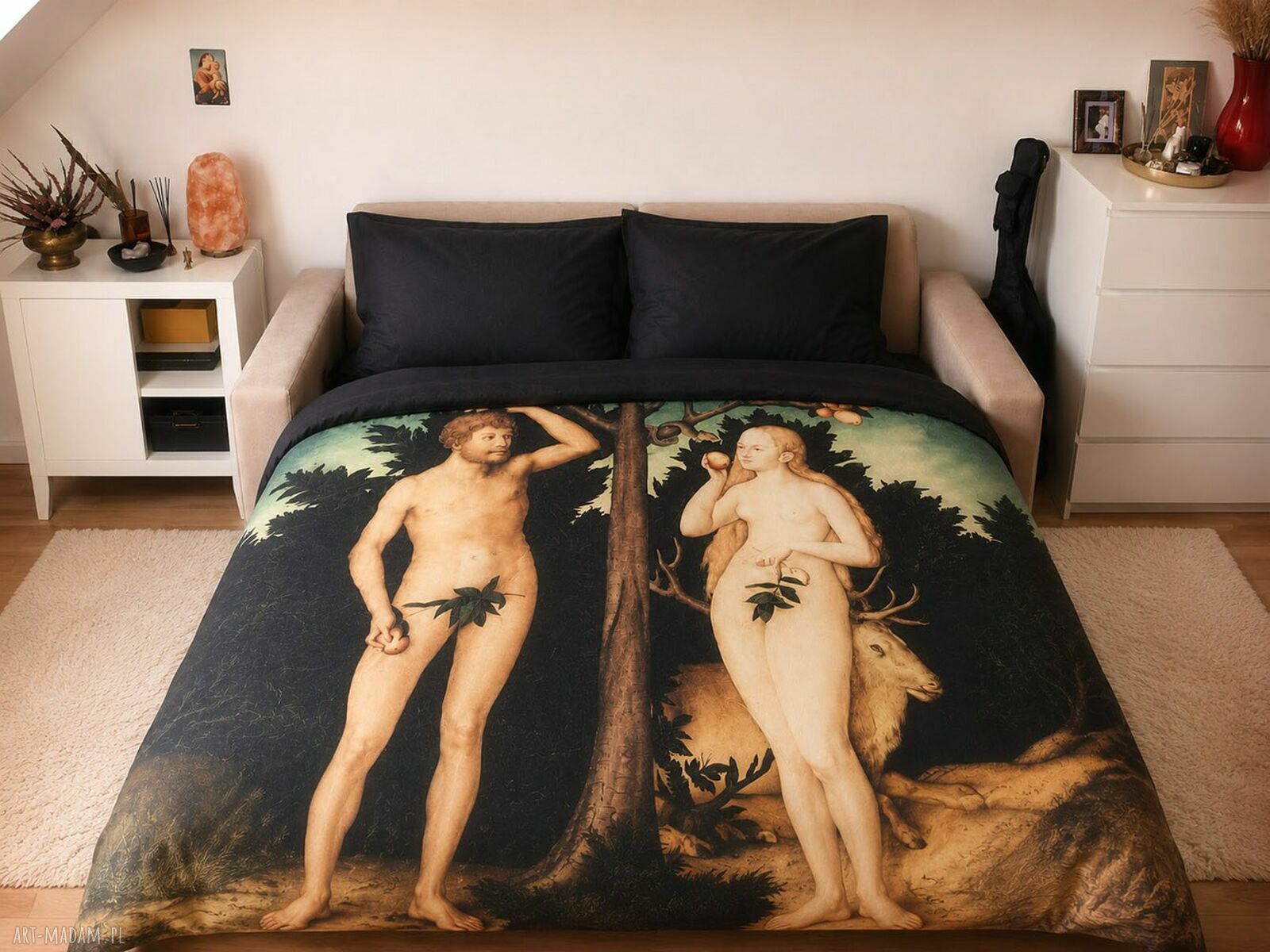 Pościel premium Adam i Ewa w raju 160x200 cm (bawełna 100%, OEKO-TEX)