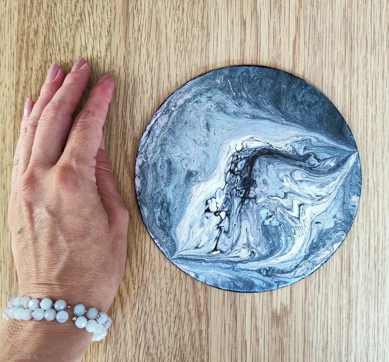 Artystyczny Akcent - magnes na lodówkę Acrylic Pouring