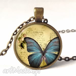 artystyczny motyl - medalion z łańcuszkiem