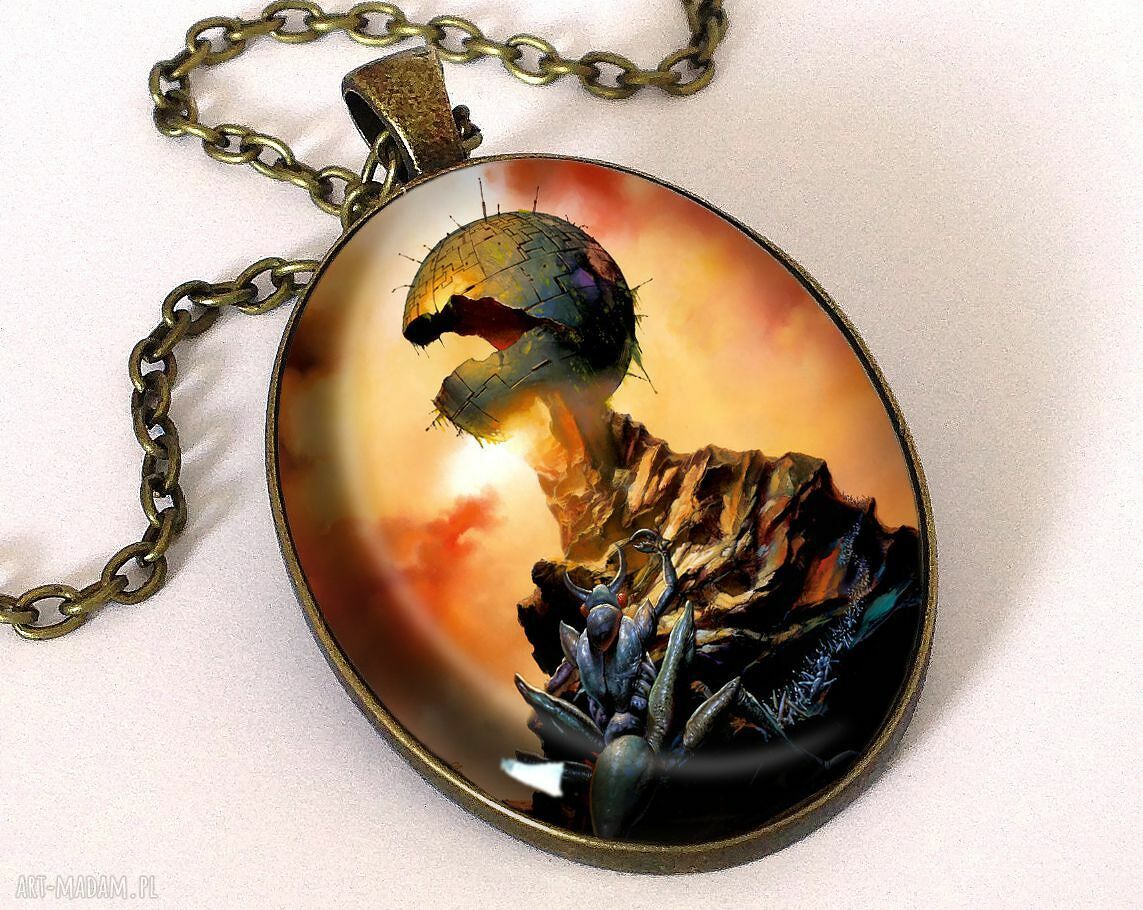 Wizja przyszłości owalny medalion łańcuszkiem naszyjnik vallejo