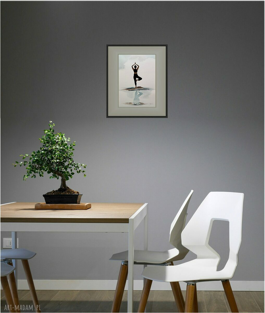 Asana 1 - akwarela 23 x 31 cm joga i medytacja - oryginał JoannyTKrol