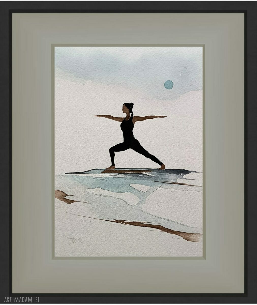 Asana 2 - akwarela 31 x 23 cm z motywem jogi i medytacji
