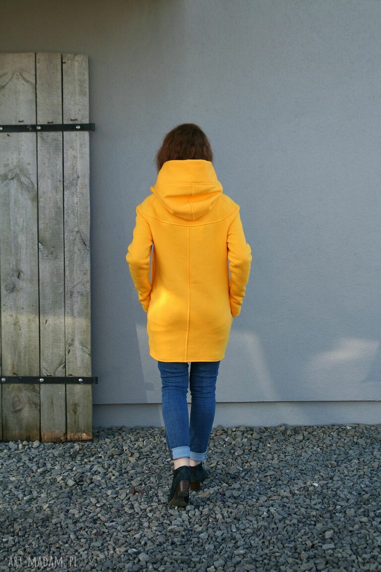 Bluza Ashmita - długa rozpinana bluza na zamek z kapturem (dzianina)