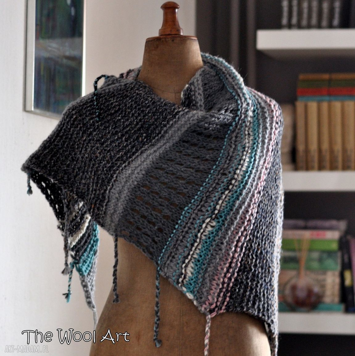 dodatki: asymetryczna chusta hand made