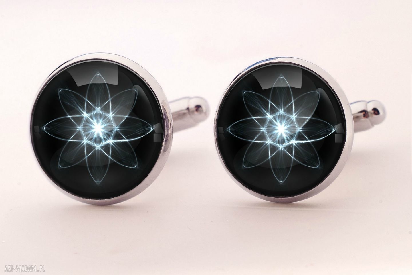 Atom spinki mankietów chemiczne męskie naukowca ręcznie robione