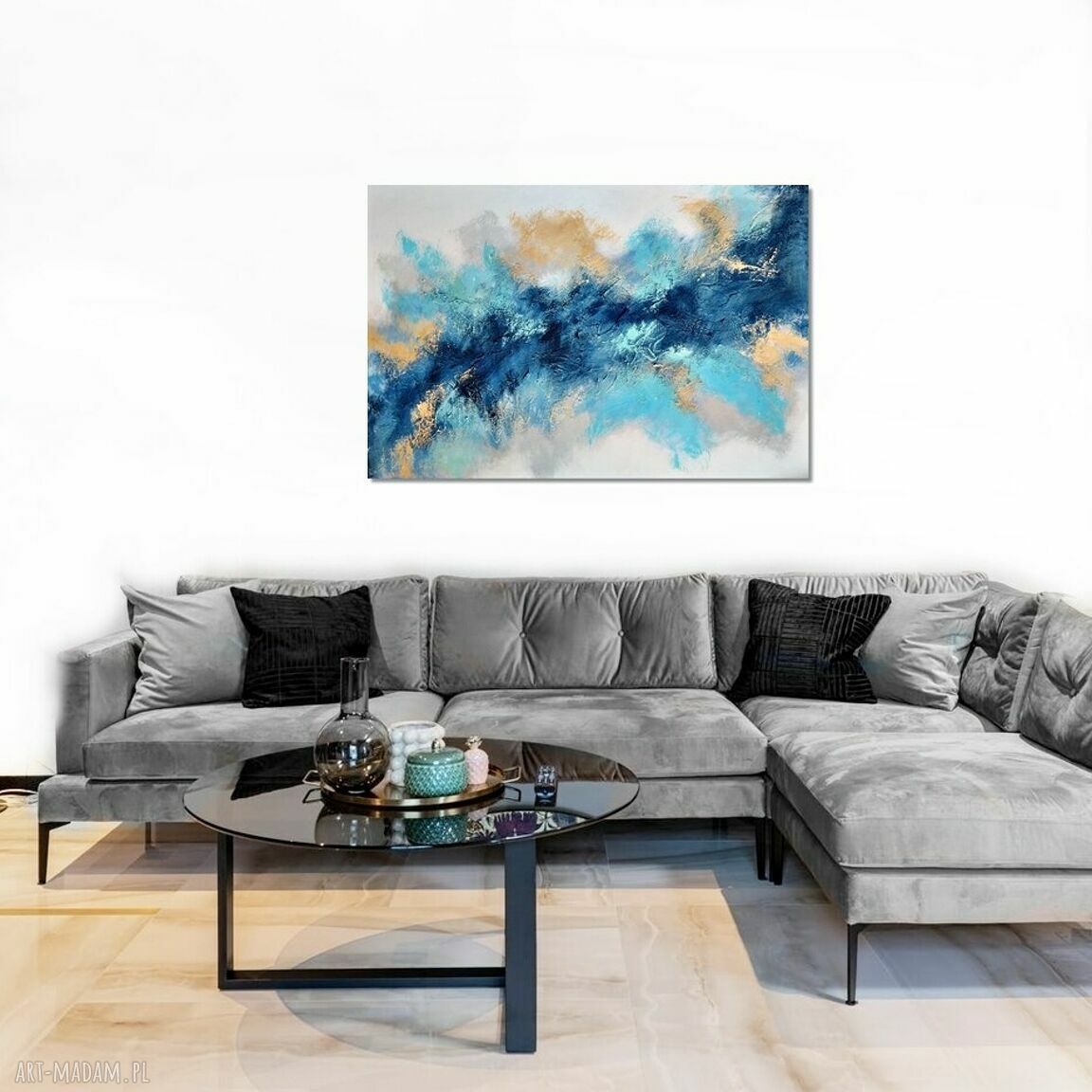 Aurora 4 - abstrakcyjny obraz akrylowy na płótnie 120x80 cm