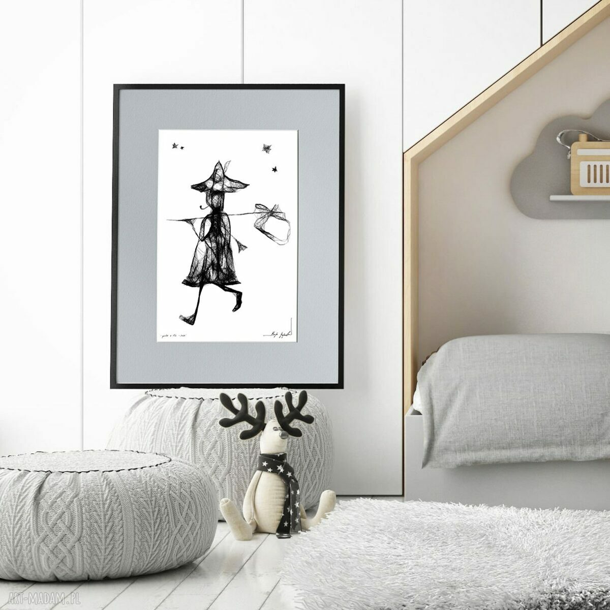 Autorska grafika z ramą - nr 22 dla pokoju dziecka