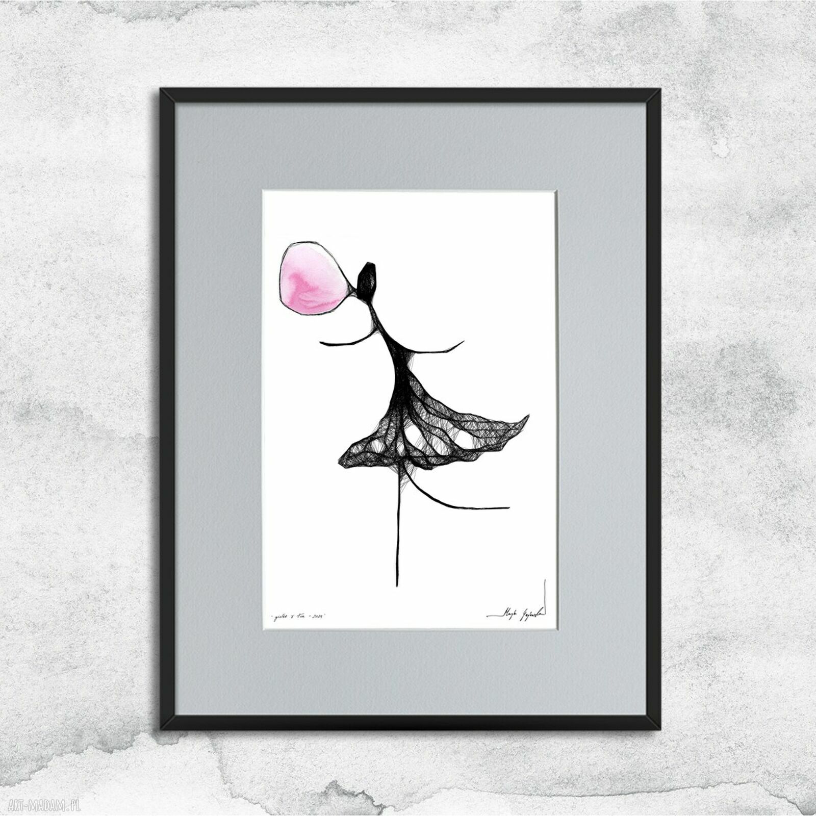 Autorska grafika z ramą nr 119 - dekoracja na ścianę