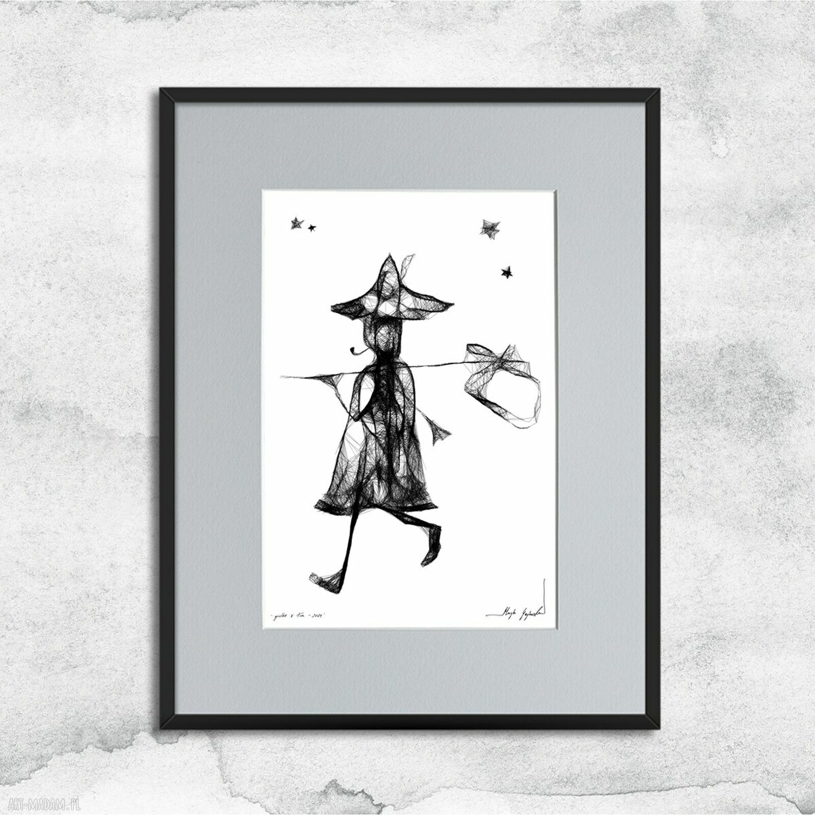 Autorska grafika z ramą - nr 22 dla pokoju dziecka
