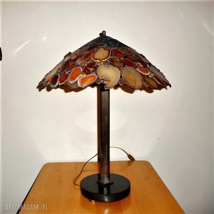 Autorska lampa Tiffany z ciętych brazylijskich agatów - handmade