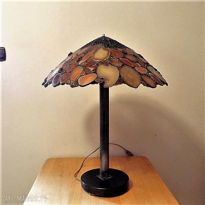 Autorska lampa Tiffany z ciętych brazylijskich agatów - handmade
