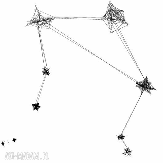 Autorska grafika znak zodiaku Waga - 23.09-22.10 w oprawie