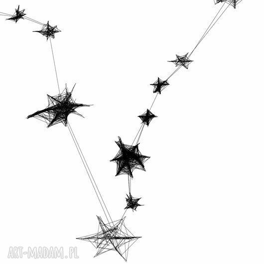 Autorska grafika z znakiem zodiaku Ryby (19.02-20.03) - gotowa do powieszenia
