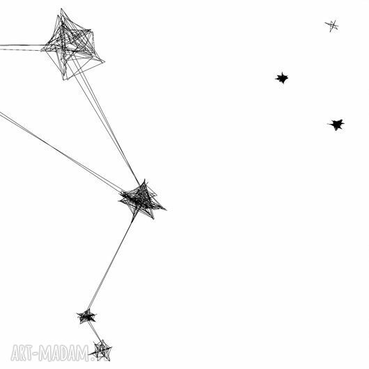 Autorska grafika znak zodiaku Waga - 23.09-22.10 w oprawie