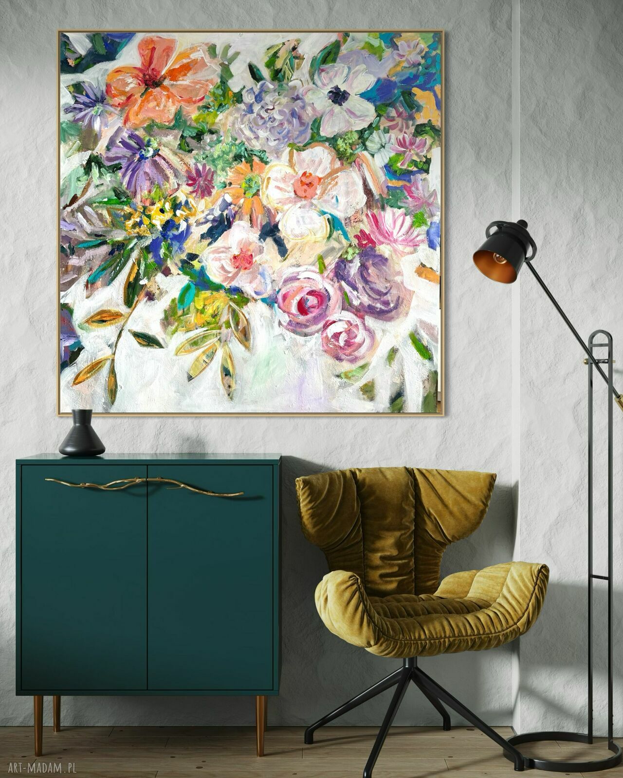 Obraz autorski malowany 110x110 cm