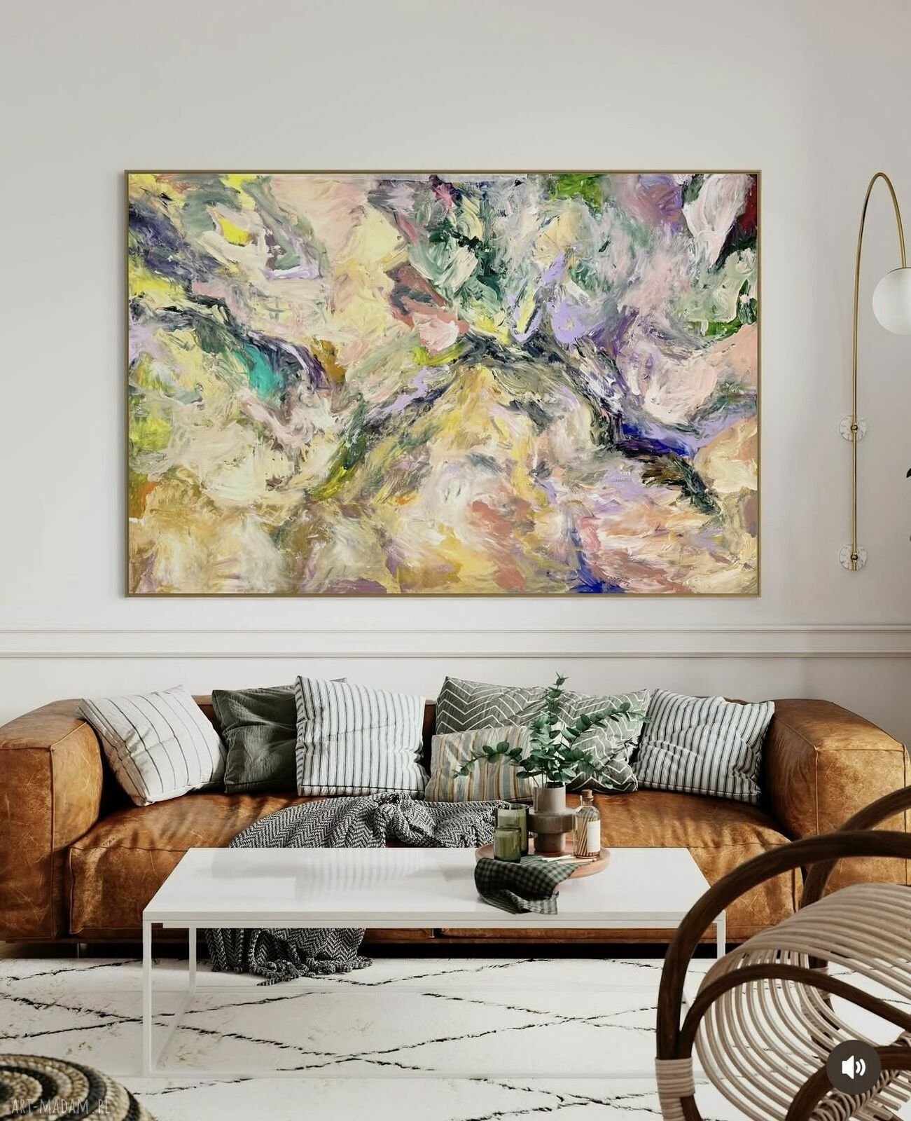 Obraz autorski ręcznie malowany 115x160 cm - abstrakcja na płótnie (akryl)