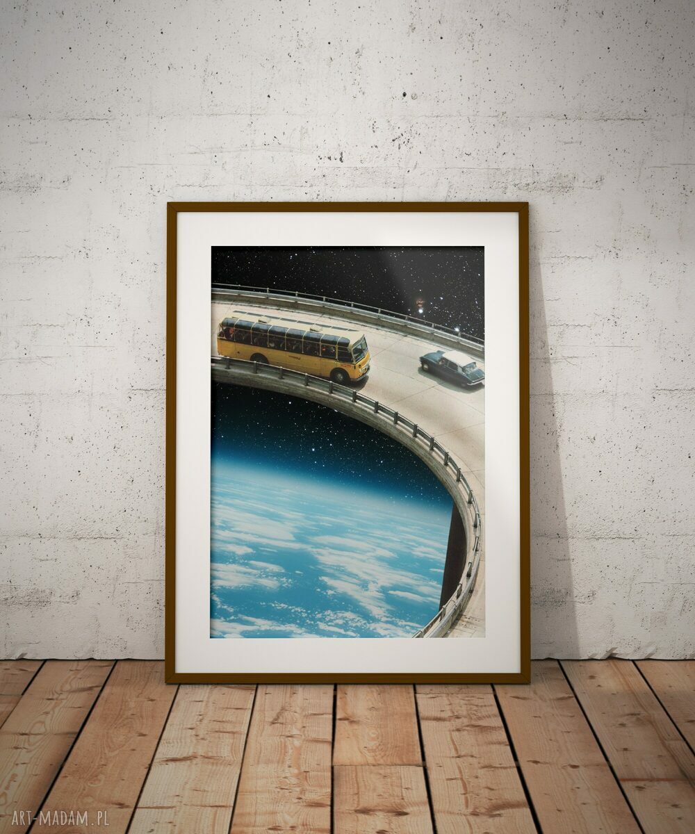 Plakat Autostrada - Kolaż Fine Art Dapidoka (retro vintage kosmos)
