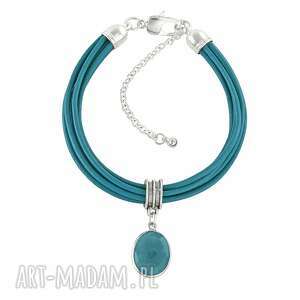 turquoise leather with aventurine pendant lavoga