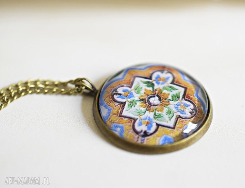 naszyjniki: AZULEJOS Brązowy łańcuszek ręcznie zrobione