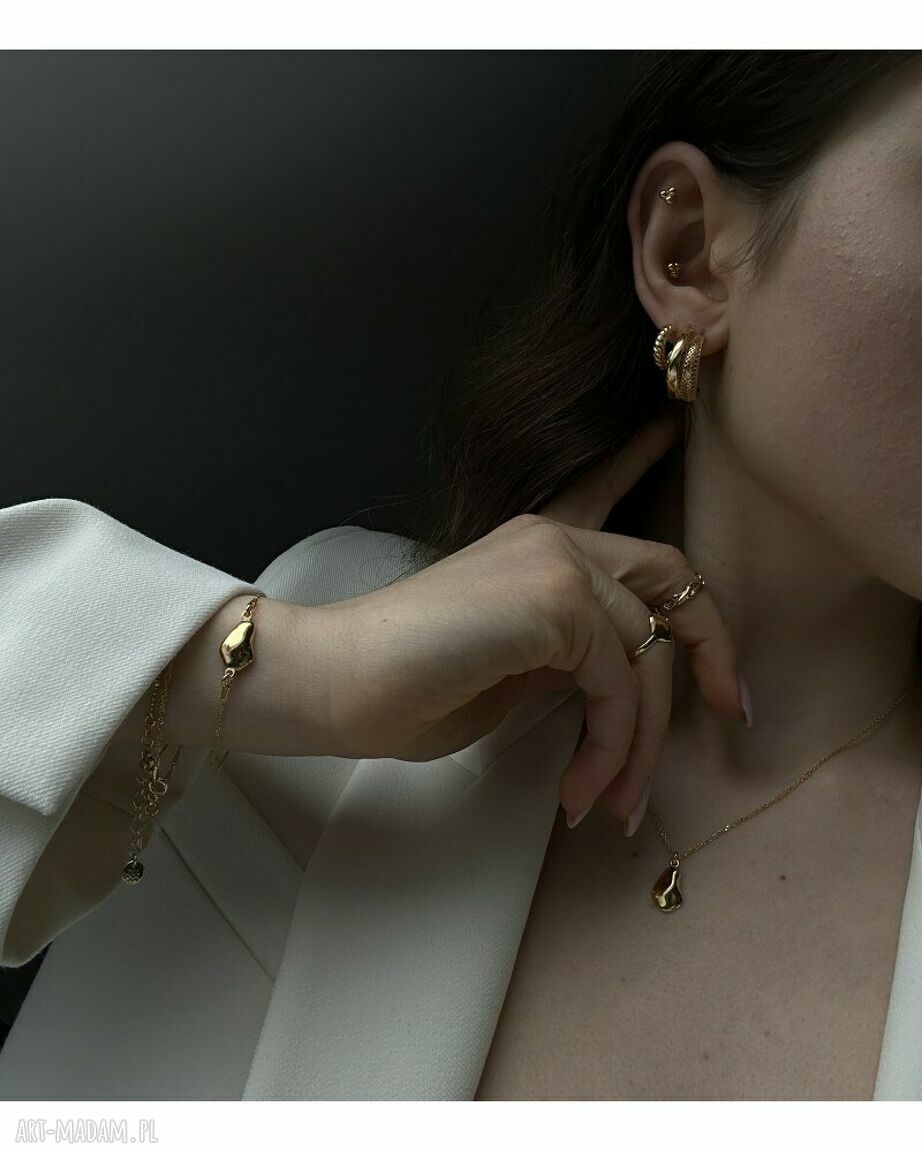 kolczyki: Ażurowe kolczyki z różowego złota Ręcznie zrobione