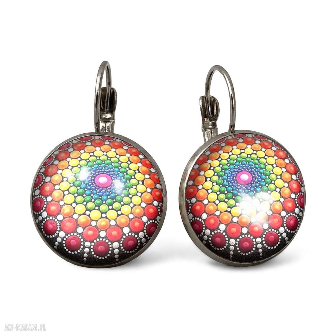 Bąbelkowy zawrót głowy duże kolczyki wiszące bąbelki kropki opart