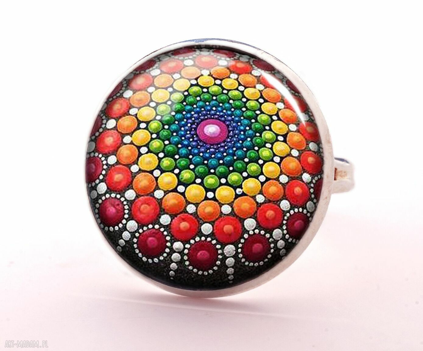 Bąbelkowy zawrót głowy pierścionek regulowany bąbelki kropki