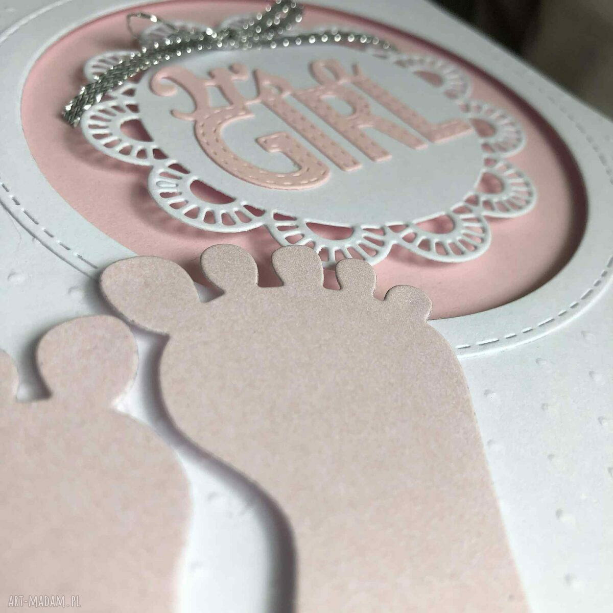 Baby Shower - Oczekiwanie na Maluszka! Kartka z kopertą dla dziewczynki