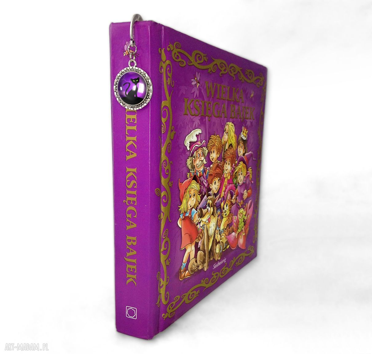 Zakładka książki kotem dziewczynki bajkowa urodziny duża