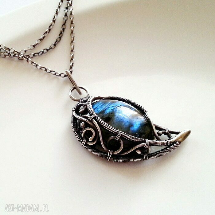 Blue drop naszyjnik z labradorytem hand made