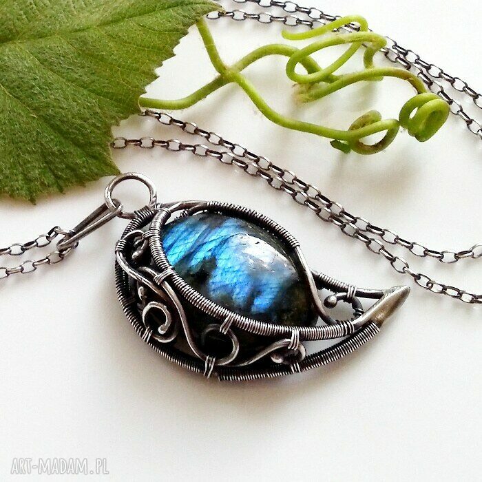 Blue drop naszyjnik z labradorytem hand made