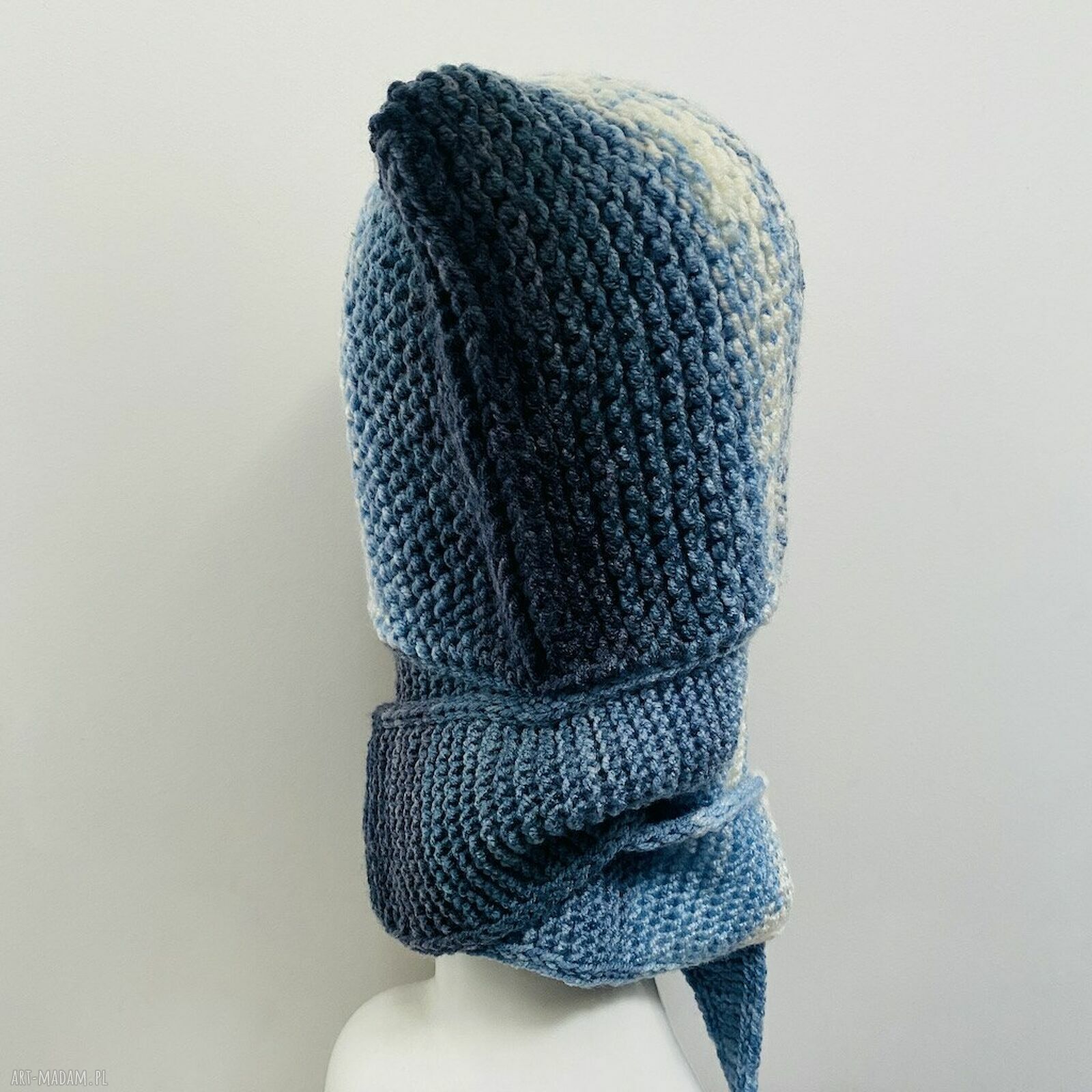 Balaclava kominiarka (kapturoszal) zamiast czapki - ręcznie robiona 53-55 cm