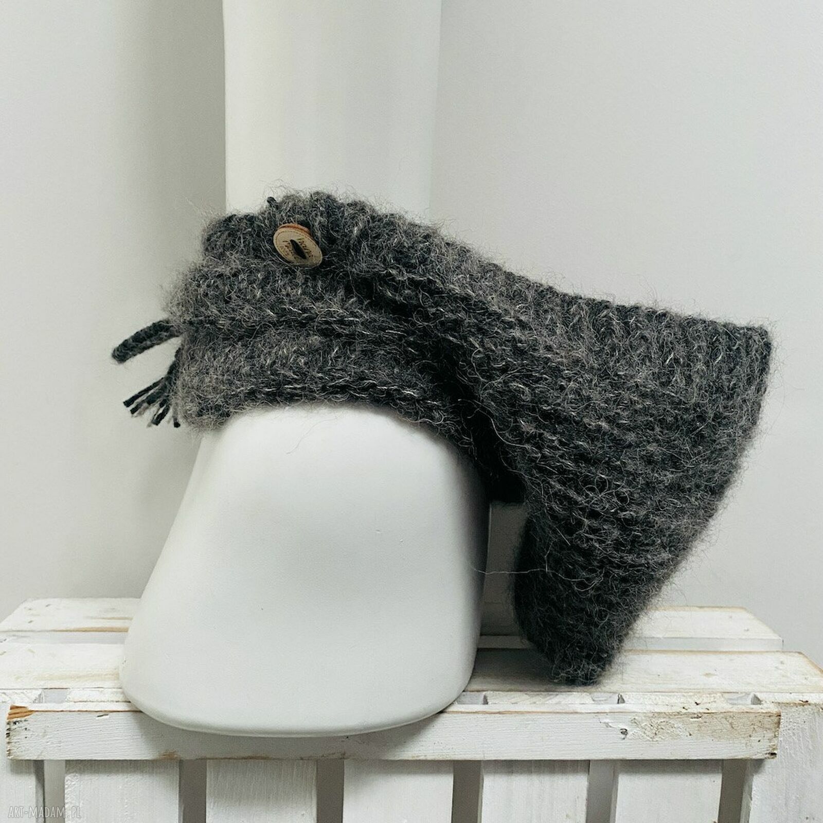 Balaclava kominiarka z kapturem zamiast czapki - merino, alpaka i jedwab
