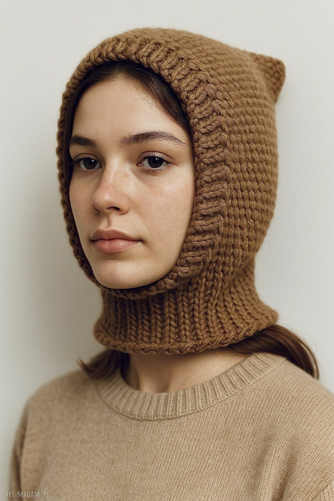 Balaclava kominiarka kaptur zamiast czapki z wełną merino