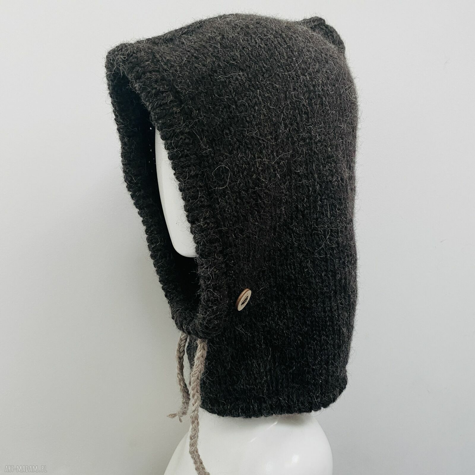 Balaclava-kominiarka z alpaki 100% w kolorze antracyt