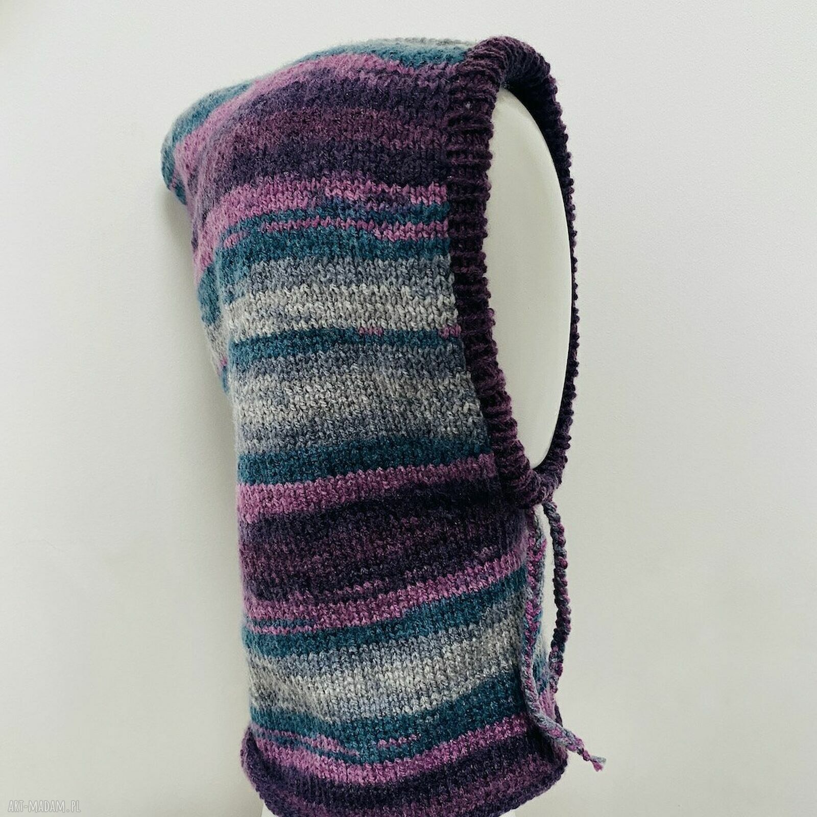 Ręcznie robiona balaclava oversize - kaptur zamiast czapki (kominiarka)