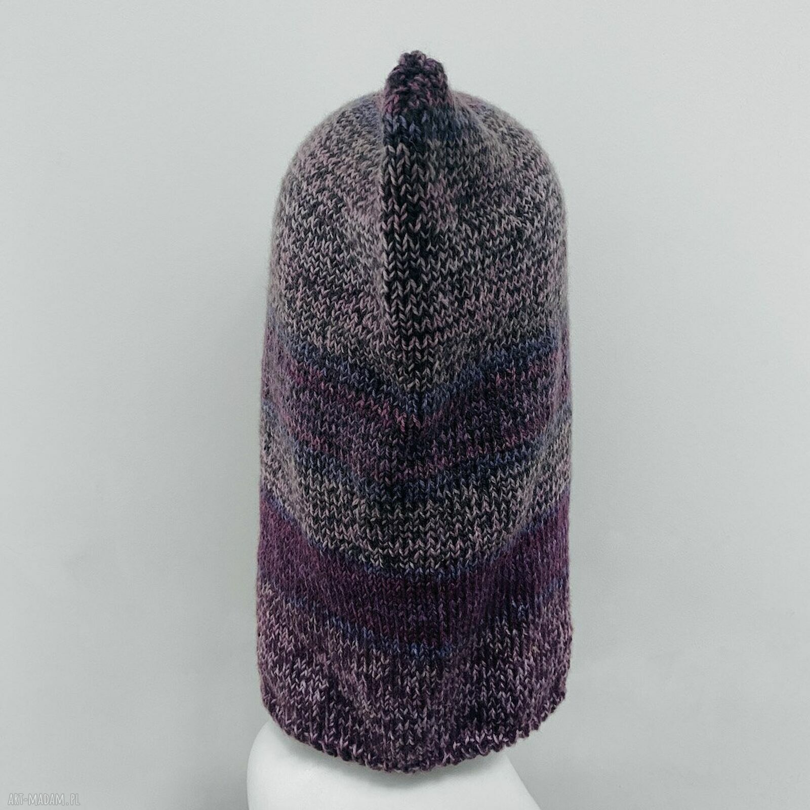 Balaclava oversize - kominiarka kaptur z wełną merino (kapturokomin)