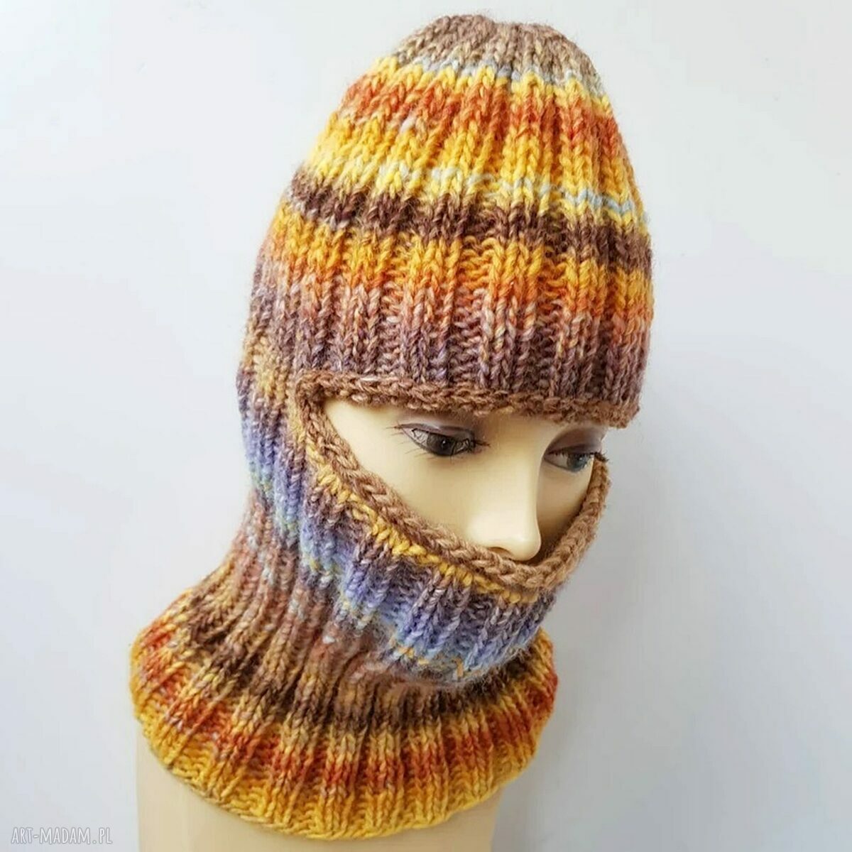 Kominiarka Balaclava Streetwear - ręcznie robiona z wełną 53%