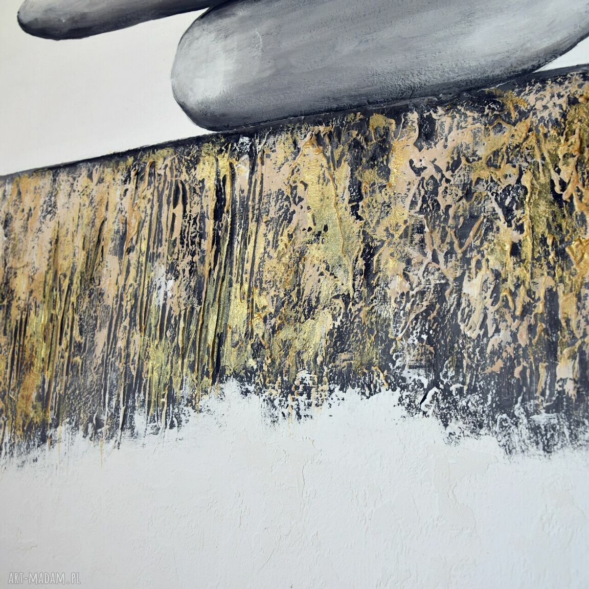 Balancing act II - minimalistyczna abstrakcja zen na płótnie 80x80