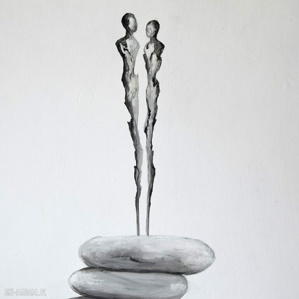 Minimalistyczna abstrakcja zen Balancing act I na płótnie 70x100 cm
