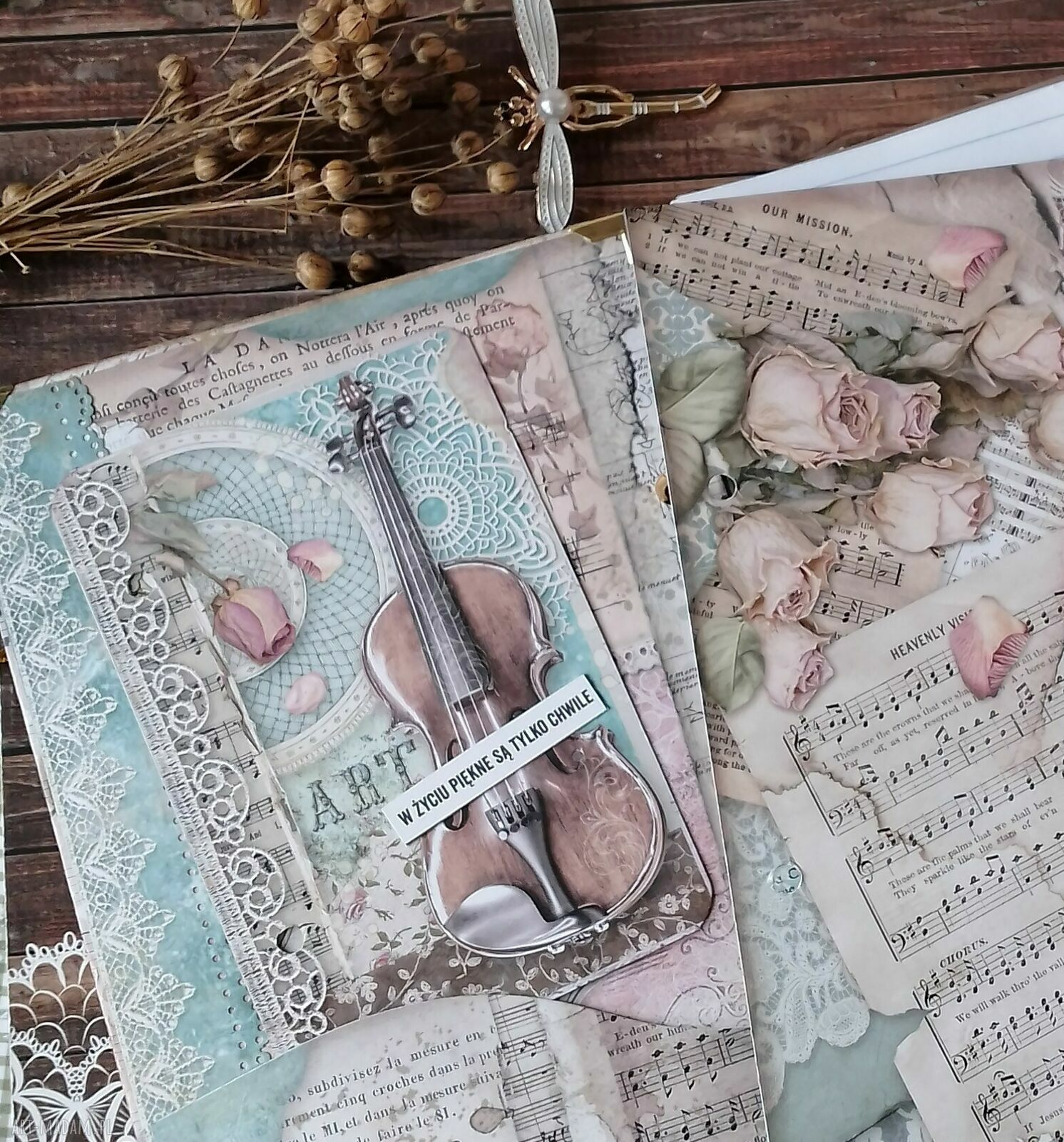 Balerina - romantyczny notes A5 scrapbooking w stylu vintage